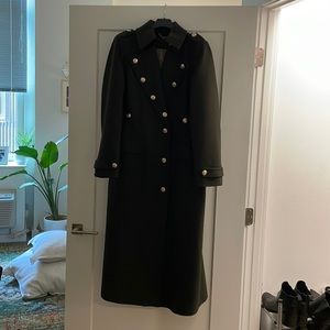 Karen Millen curve Italian virgin wool military midi coat